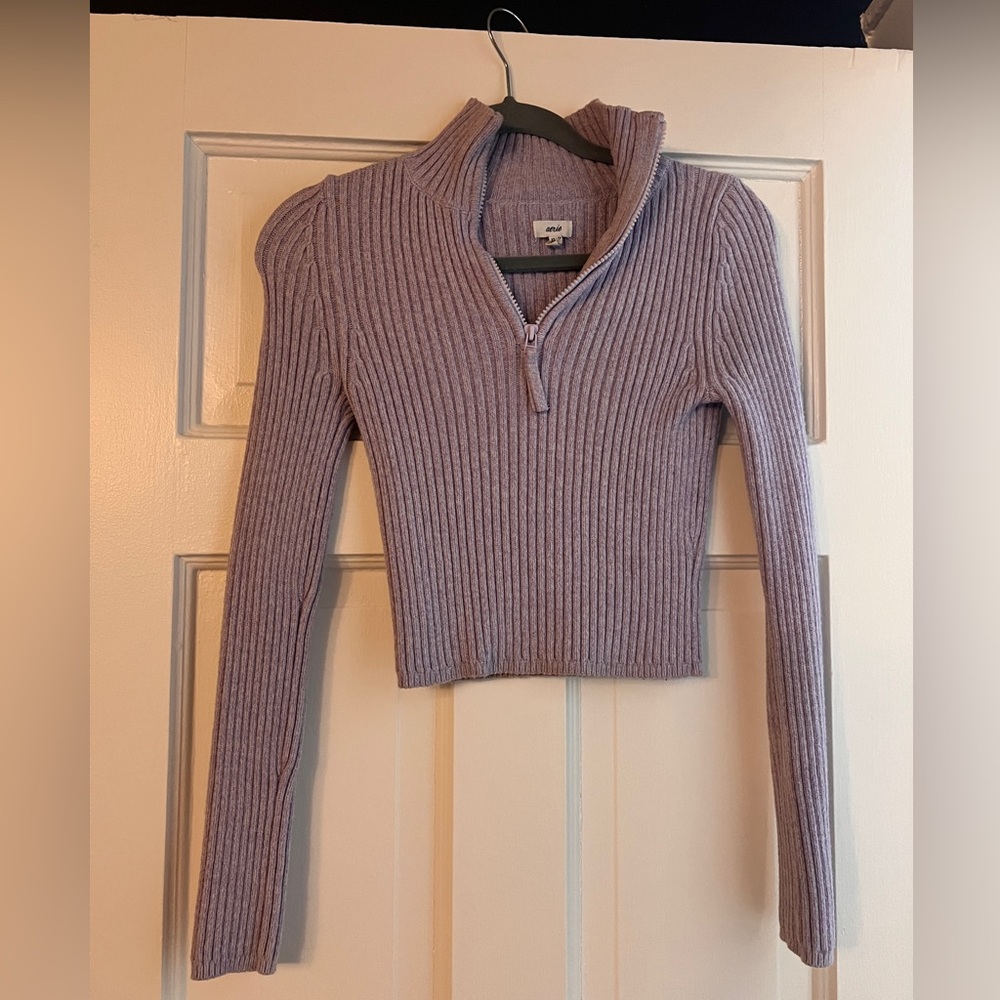 Aerie Crop Top Light Lavender Sweater